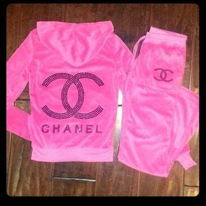 pink chanel tracksuit|women's chanel jackets.